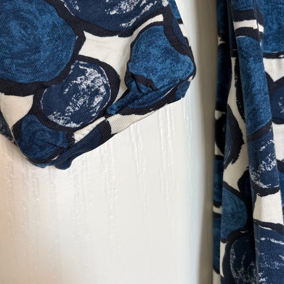 Boden Navy and White circle jersey knit 3/4 Sleeve Dress sz 12 14 euro 16 - Picture 4 of 11